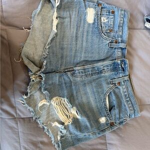 Levi's Light Blue Distressed Denim Cutoff Shorts
